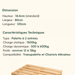 FICHE TECHNIQUE — Palette 80×120 Demi‑Lourde • Palette 80x120 demi lourde
